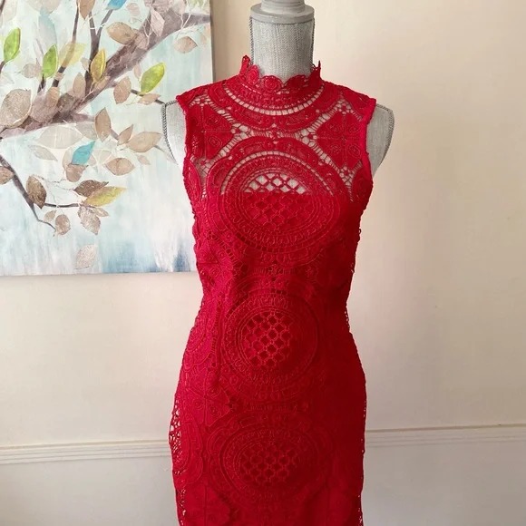 CHARLOTTE RUSSE STUNNING ❤️RED❤️ SPECIAL OCCASION DRESS SIZE MEDIUM 🌟EUC🌟 - Picture 11 of 12